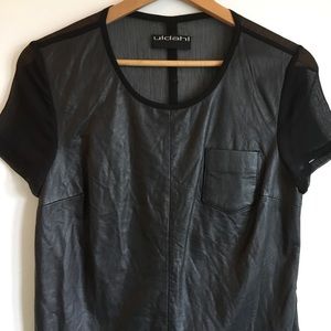 Scandinavian Whimsigoth Leather Sheer Back Top